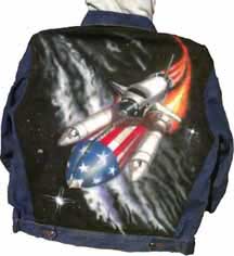 photo of Jean Jacket With Space Shuttle Airbrushed